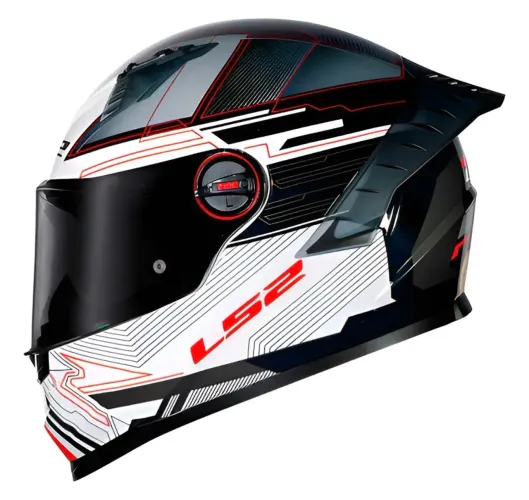 Capacete Masculino Ls2 Ff358 Pro Digital Branco Preto