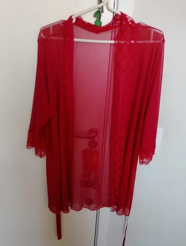 Robe de tule vermelho com renda - Tamanho único