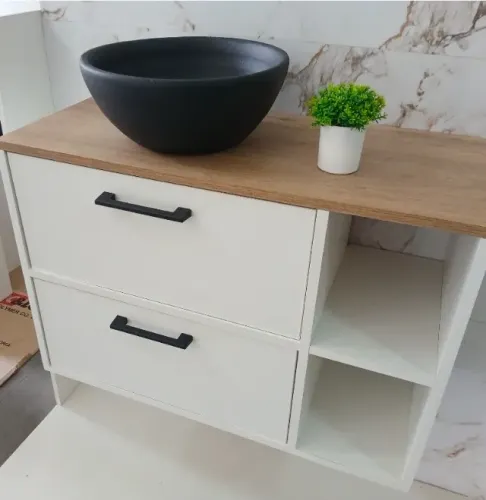 Armário Para Banheiro ou Lavabo 100% MDF Mais Cuba a pronta Entrega