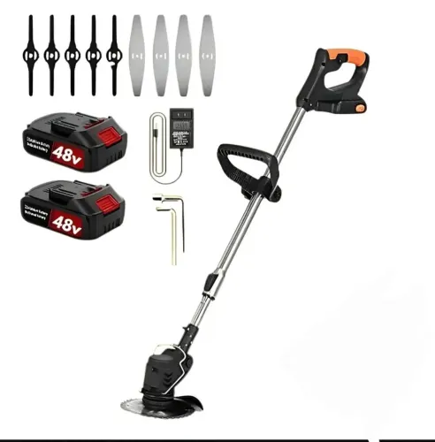Roçadeira Elétrica ( Aparador De Grama Cortador) Com 2 Baterias Preto