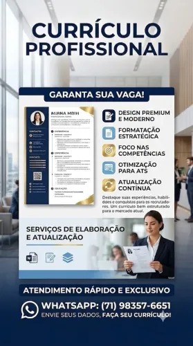 CURRÍCULO PROFISSIONAL QUE CHAMA A ATENÇÃO DOS RECRUTADORES