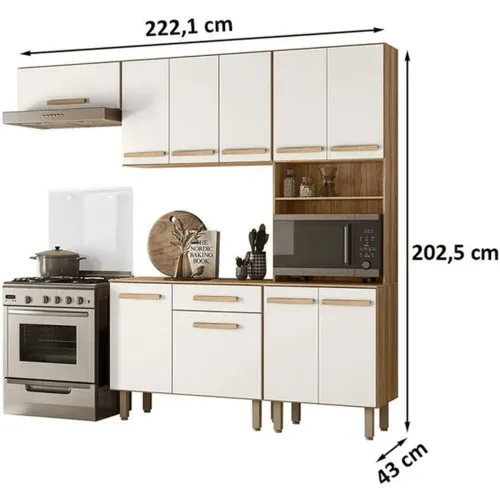 Cozinha grande completa com balcão