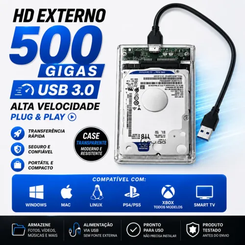 HD externo 500 gigas