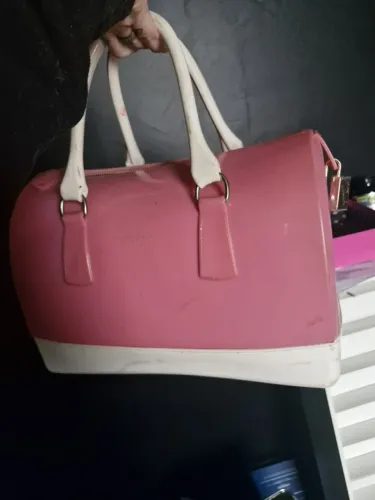Bolsa Furla Candy Rosa e Branca