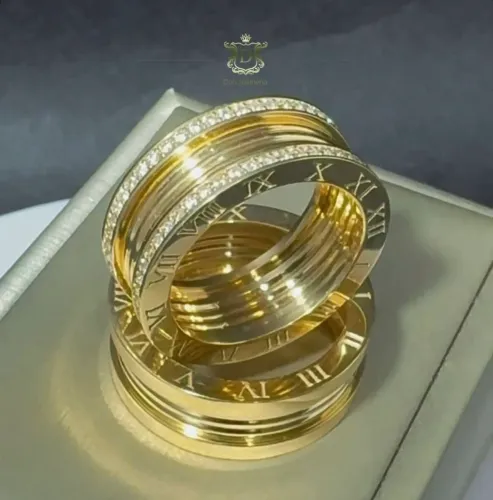 Par de alianças Romanas em Ouro 18k 750