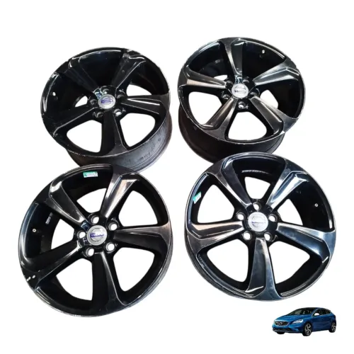 Jogo Rodas Liga Leve Aro 17 Volvo V40 Dinamic T5 2013 A 2015 Preta