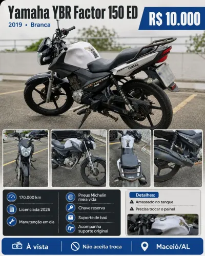 Yamaha YBR Factor 150 ED leia o anúncio