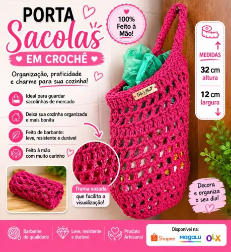 Porta Sacolas Em Crochê