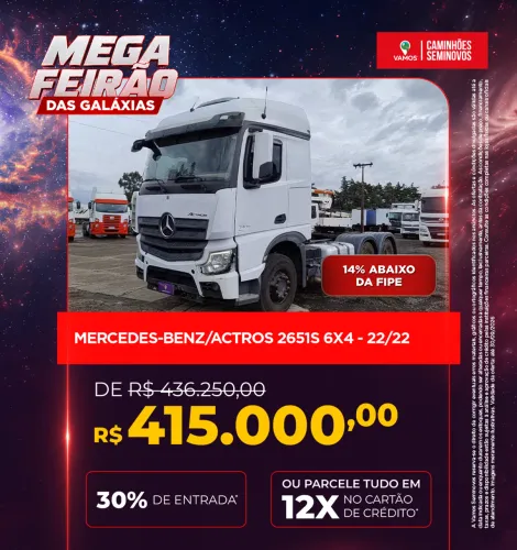 Mercedes-Benz Actros Actros 2651 MP5 LS 6x4 2p (diesel)(E5) 2022/2022 Vamos Seminovos Pinh