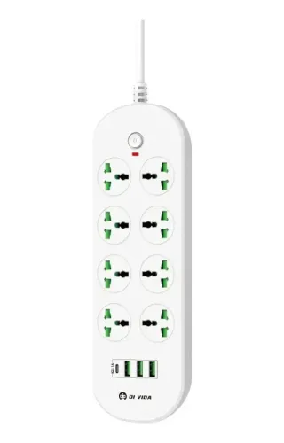 Filtro De Linha Extensão 8 Tomadas 3 Usb 1 Typo C