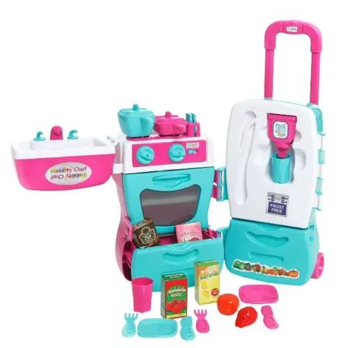 MOBILE CHEF COZINHA PORTATIL INFANTIL DE BRINQUEDOS COM RODINHAS