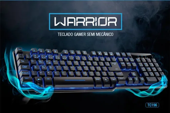 Teclado Gamer Semi-Mecânico RGB Warrior TC196 + Mousepad Razer