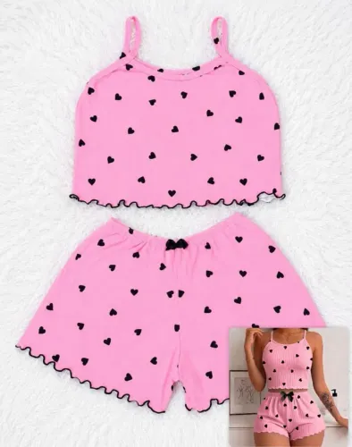 Baby Doll canelado estampado
