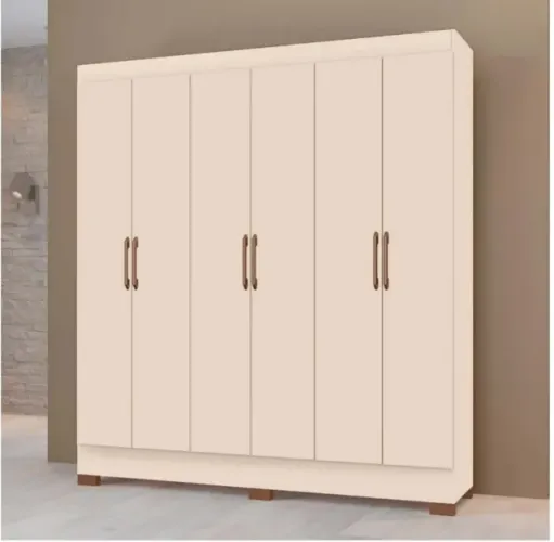 Elegância e Espaço: Guarda-Roupa Dakota 100% MDF com 6 Portas e 2 Gavetas