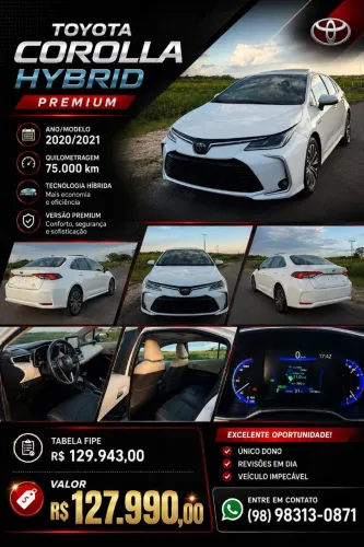 Toyota Corolla Altis Prem. Hybrid 1.8 Flex AUT 2022