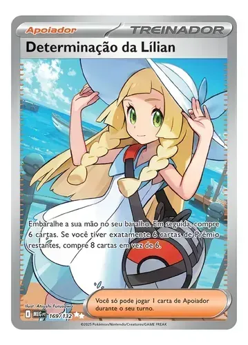 CARTA POKÉMON TCG - DETERMINAÇÃO DA LILIAN (169/132) PT BR