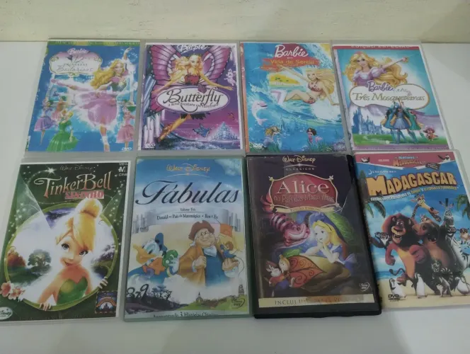 Lote 8 DVDs de Desenhos Infantis
