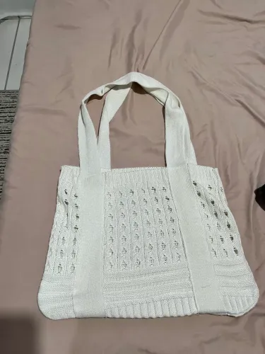 Bolsa de crochê branca