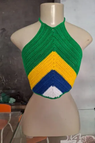 Croped de crochê do brasil