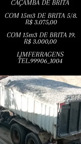 CAÇAMBA DE BRITA COM 15M3.