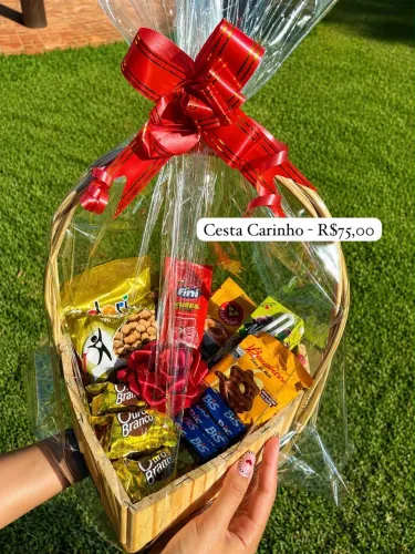 Cesta café da manhã, cestas com chocolates