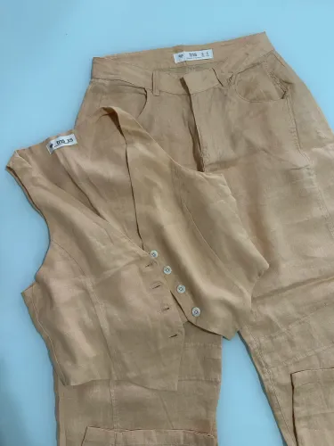 Conjunto de linho calça e colete tamo