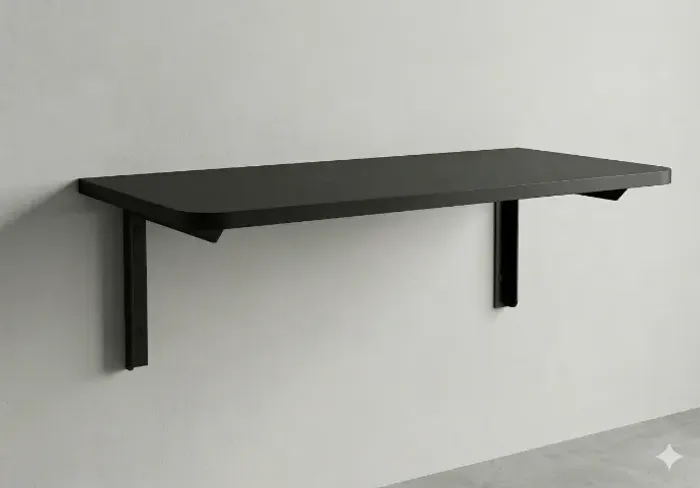 Tampo de Mesa Elements Preta 160cm + 2 Mão Francesa 60cm