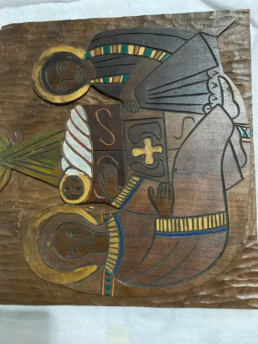 Quadro em alto relevo José Maria e Jesus 