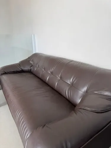 Sofa Couro Legitimo 3 Lugares Impecavel