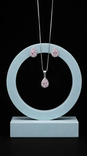 Conjunto Cravejado Gota Prata 925