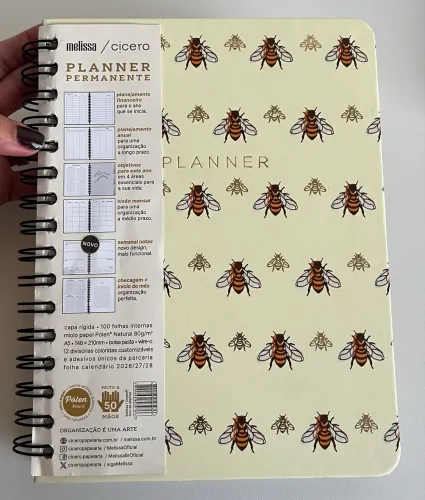 Planner Permanente Wire-O - Cícero - A5 Favo De Abelhas