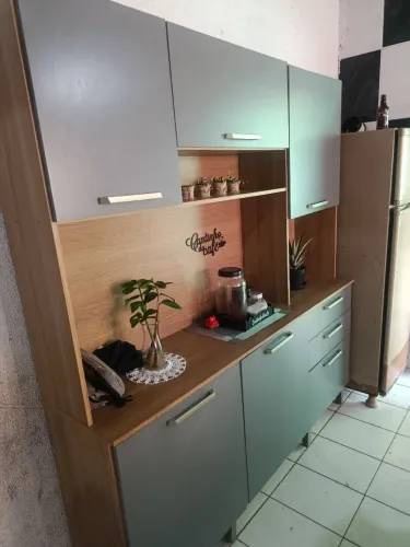 Armário de cozinha cinza