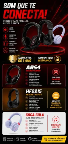 Headset gamer -office e academia
