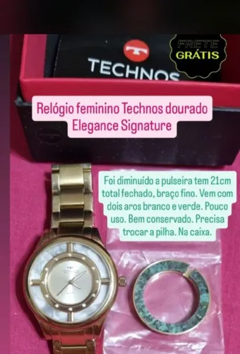Relógio feminino technos dourado