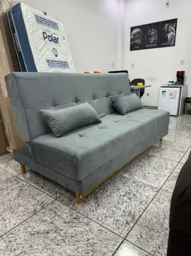 SOFÁ-CAMA CASAL 1,80M EM VELUDO ? CONFORTO E PRATICIDADE