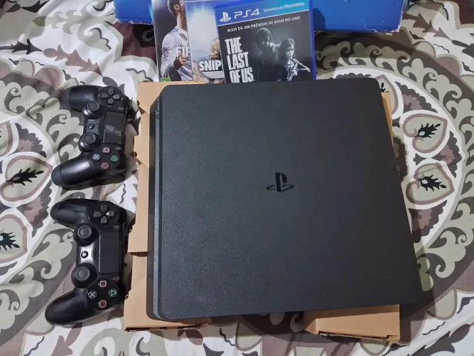 Ps4 slim 1 tb completo na caixa aceito cartão