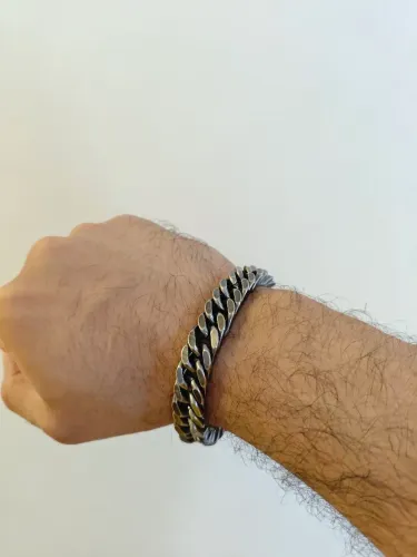 Pulseira Grossa Aço Inoxidável 22cm