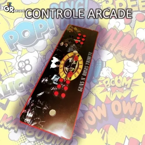 CONTROLE ARCADE GUNS N ROSES - ESTILO ROCK!