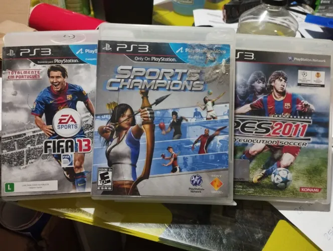 3 jogos ps3 pes 2011, FIFA 13 e sports champions