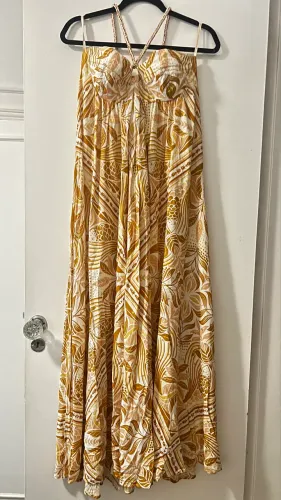 Vestido Farm longo estampa exclusiva - usado 1x - estado impecável