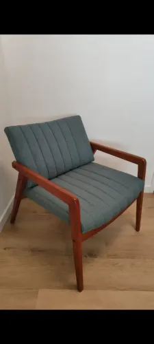 Poltrona de linho verde