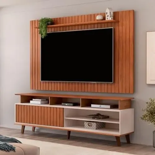 Rack Flow com Painel Lume para Tv de até 65 Polegadas Dj Freijó/Off White<br>