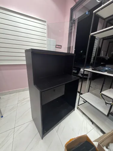 BALCÃO CAIXA MDF PRETO