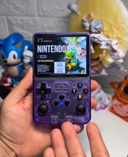 Console Portátil Retrô R36S - Kit Completo + Cartão Kingston 64GB e Acessórios!