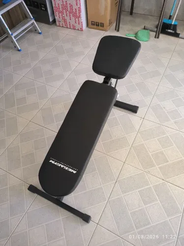 Banco Academia Regulável + Kit de Musculação (Barra e Anilhas)
