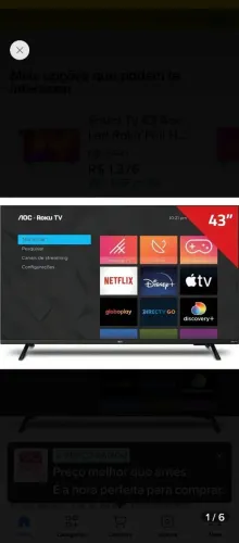 TV aoc 43" Semi nova