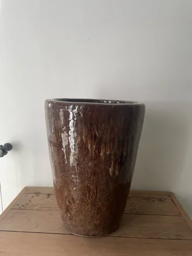 Vaso cerâmica esmaltado