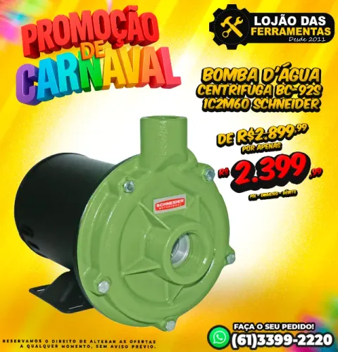 Bomba D'água Centrifuga BC-92S 1C2M60 Schneider
