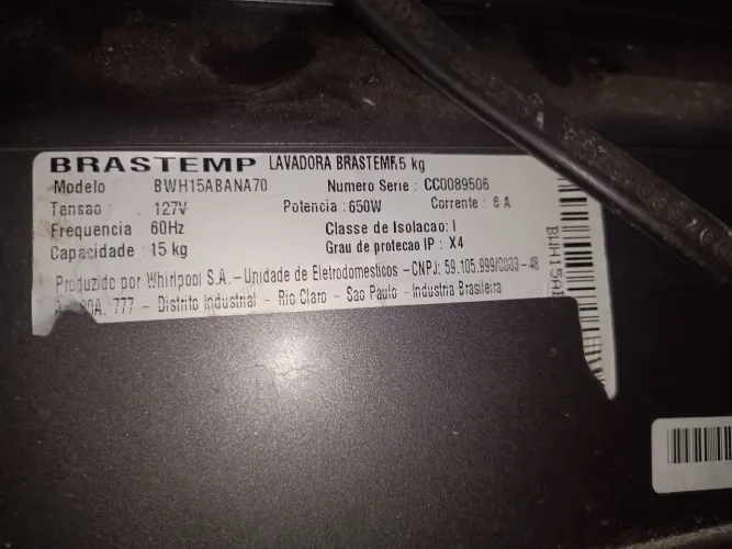 Máquina de lavar roupas 15 kg Brastemp (Com Nota fiscal )