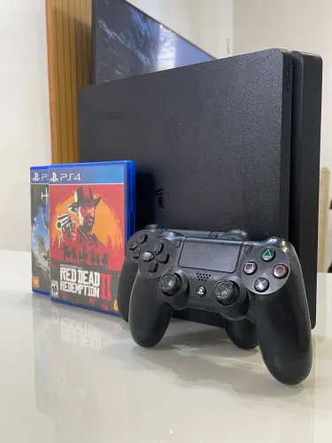 Ps4 SLIM 500GB + CONTROLES + JOGOS